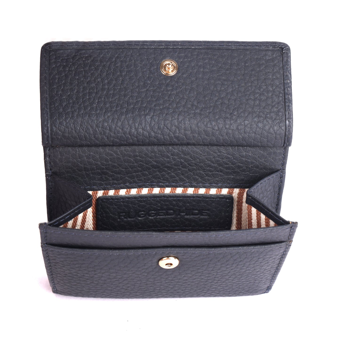 Rugged Hide - Leura Small Wallet Navy, Tan