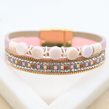 Load image into Gallery viewer, anna nova - XZA-B Leather Cuff Pink/Grey
