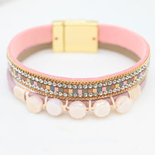 Load image into Gallery viewer, anna nova - XZA-B Leather Cuff Pink/Grey
