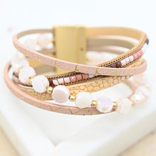 Load image into Gallery viewer, anna nova - XZE-B Leather Cuff Pink/Tan
