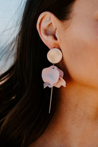 SABLE & DIXIE - ESTA Hanging Flower Earrings Blush