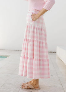 Goondiwindi Cotton - Amelia Skirt Pale Pink Gingham