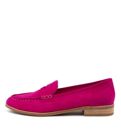 Django & Juliette - Bammie Dark Fuchsia Suede Flat Shoes
