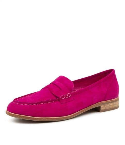 Django & Juliette - Bammie Dark Fuchsia Suede Flat Shoes