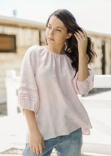 Load image into Gallery viewer, Cloth+Paper+Scissors - 100% Linen Round Neck Blouse Pale Pink
