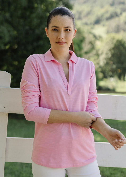 Goondiwindi Cotton - 100% Cotton Long Sleeve Weekend Polo Candy