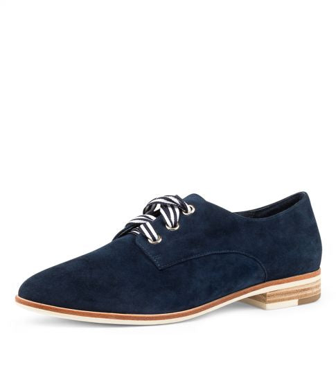 Django & Juliette - Bipka Navy Suede Lace Up Shoes