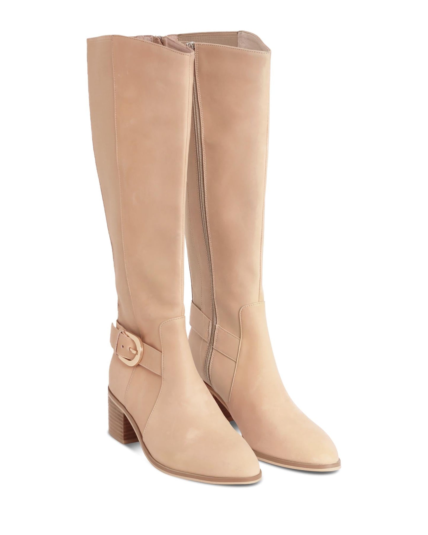 Nude Footwear - Nyla Natural 6cm Knee-high Boot
