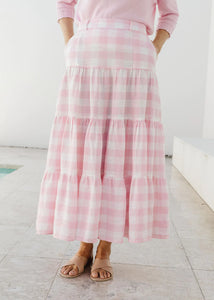 Goondiwindi Cotton - Amelia Skirt Pale Pink Gingham
