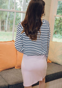 Cloth + Paper + Scissors - 100% Cotton Knee Length Skirt Pale Pink