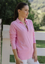 Load image into Gallery viewer, Goondiwindi Cotton - 100% Cotton Long Sleeve Weekend Polo Candy
